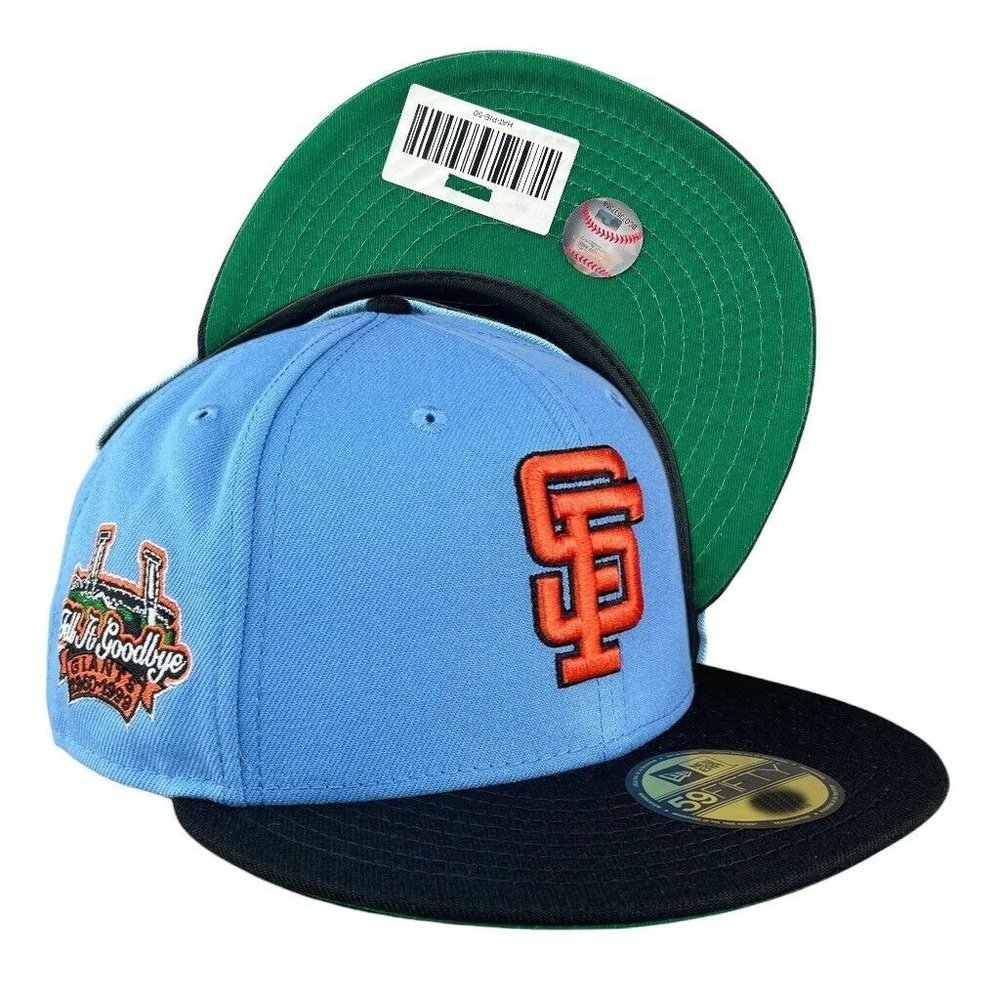 New Era San Francisco Giants "Tell It Goodbye" Patch Sky Blue Hat Size 6 7/8